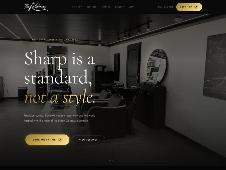 The Refinery Barber Shop homepage