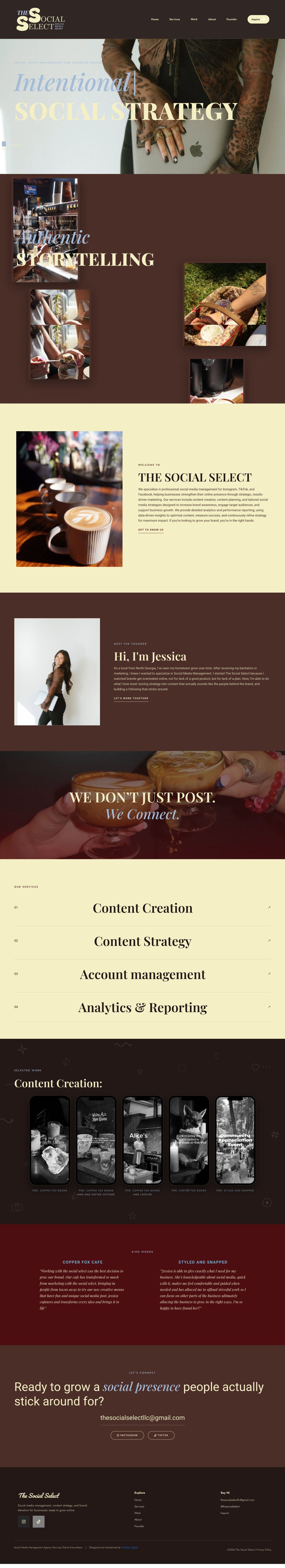 Full homepage of The Social Select