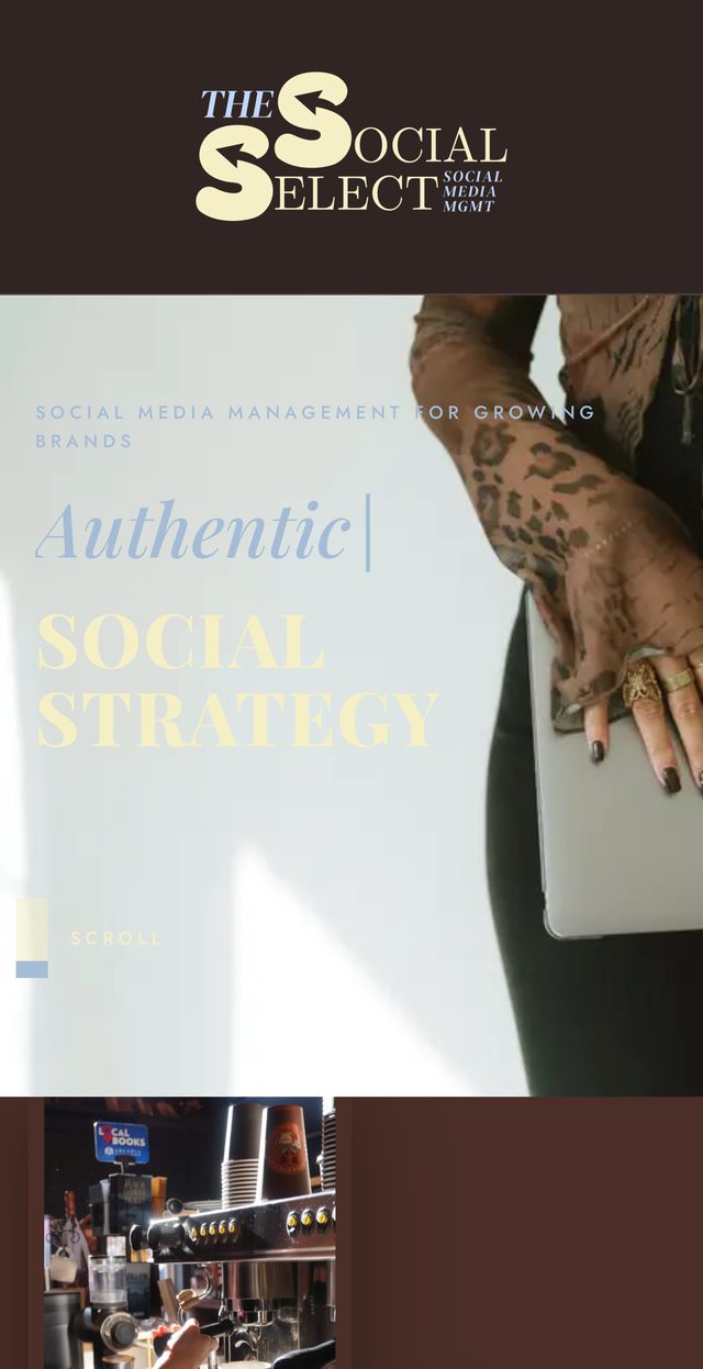 The Social Select homepage on an iPhone